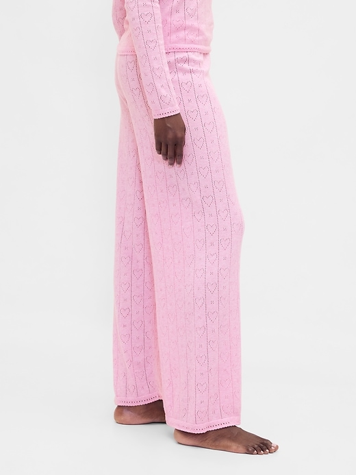 Image number 3 showing, Lightweight CashSoft Pointelle Heart PJ Pants