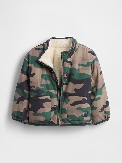 Image number 1 showing, Baby & Toddler Lightweight Sherpa Reversible Jacket