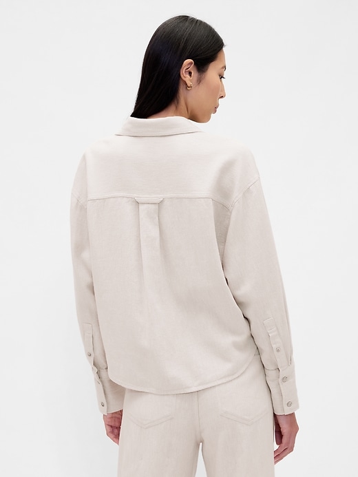 Image number 3 showing, Linen-Cotton Oversized Shirt