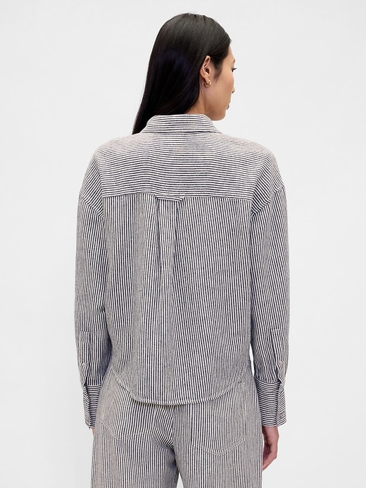 Image number 3 showing, Linen-Cotton Oversized Shirt
