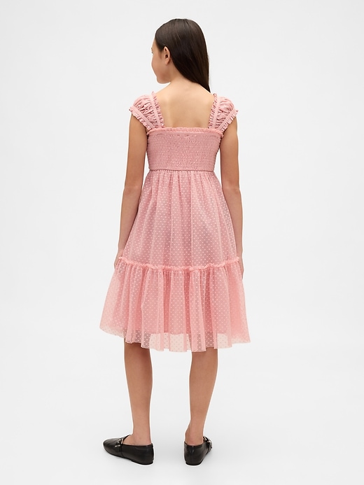Image number 3 showing, Kids Mesh Ruffle Cap-Sleeve Dress