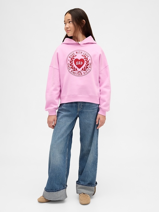 Image number 4 showing, Kids VintageSoft Oversized Heart Logo Hoodie