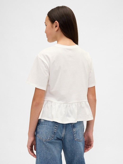 L'image numéro 3 présente T-shirt à basque et à garniture en dentelle pour Enfant