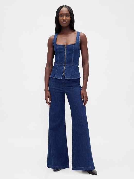 Image number 2 showing, Denim Zip Vest