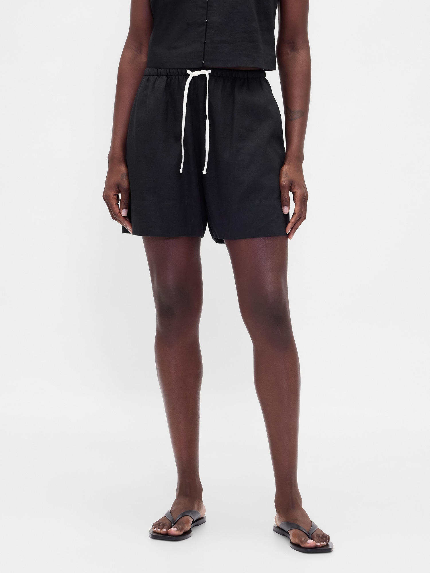 6" Linen-Blend Easy Shorts