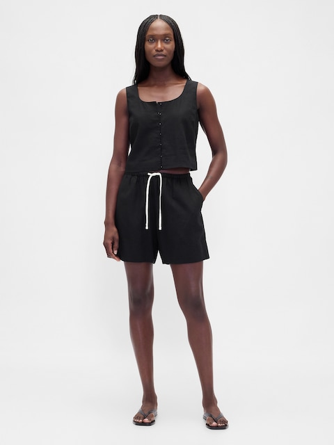 6" Linen-Blend Easy Shorts