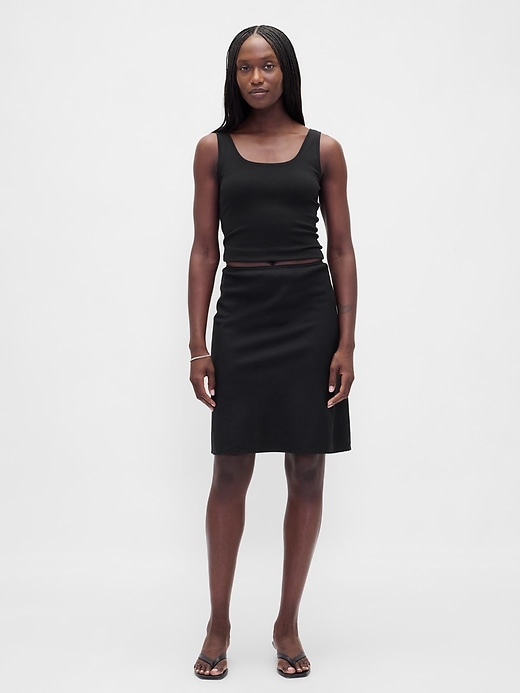 Image number 1 showing, Linen-Blend Bias-Cut Skirt