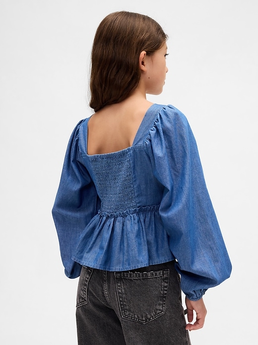 Image number 3 showing, Kids Chambray Peplum Top