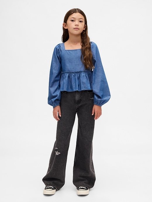 Image number 4 showing, Kids Chambray Peplum Top