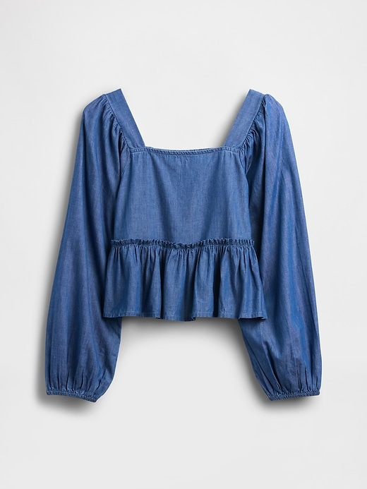 Image number 2 showing, Kids Chambray Peplum Top