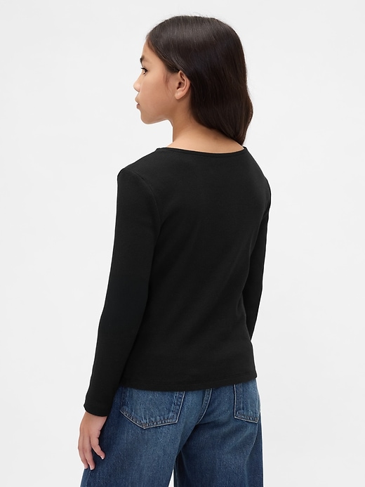 L'image numéro 3 présente T-shirt côtelé avec boucles pour Enfant