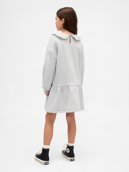 Image number 3 showing, Kids Oversized Ruffle Collar Logo Sweatshirt Dress