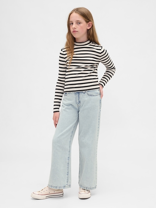 Image number 1 showing, Kids High Rise Stride Wide-Leg Ankle Jeans