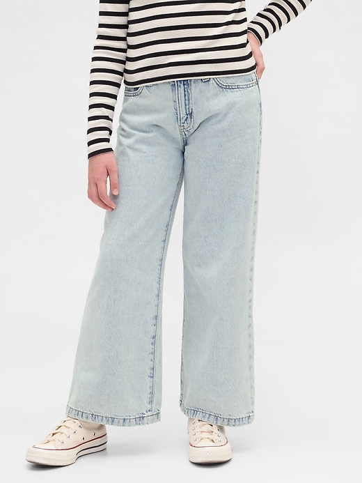 Image number 3 showing, Kids High Rise Stride Wide-Leg Ankle Jeans
