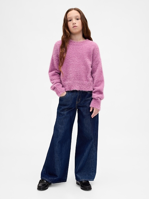 Image number 1 showing, Kids Low Rise Baggy Metallic Jeans