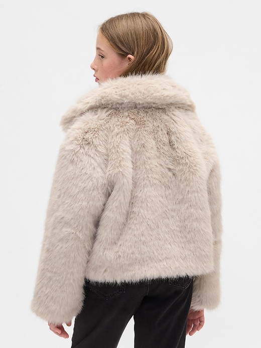 Image number 3 showing, Kids Recycled Faux Fur Crop Coat