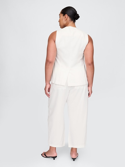 Image number 6 showing, Mid Rise Linen-Blend Easy Barrel Pants