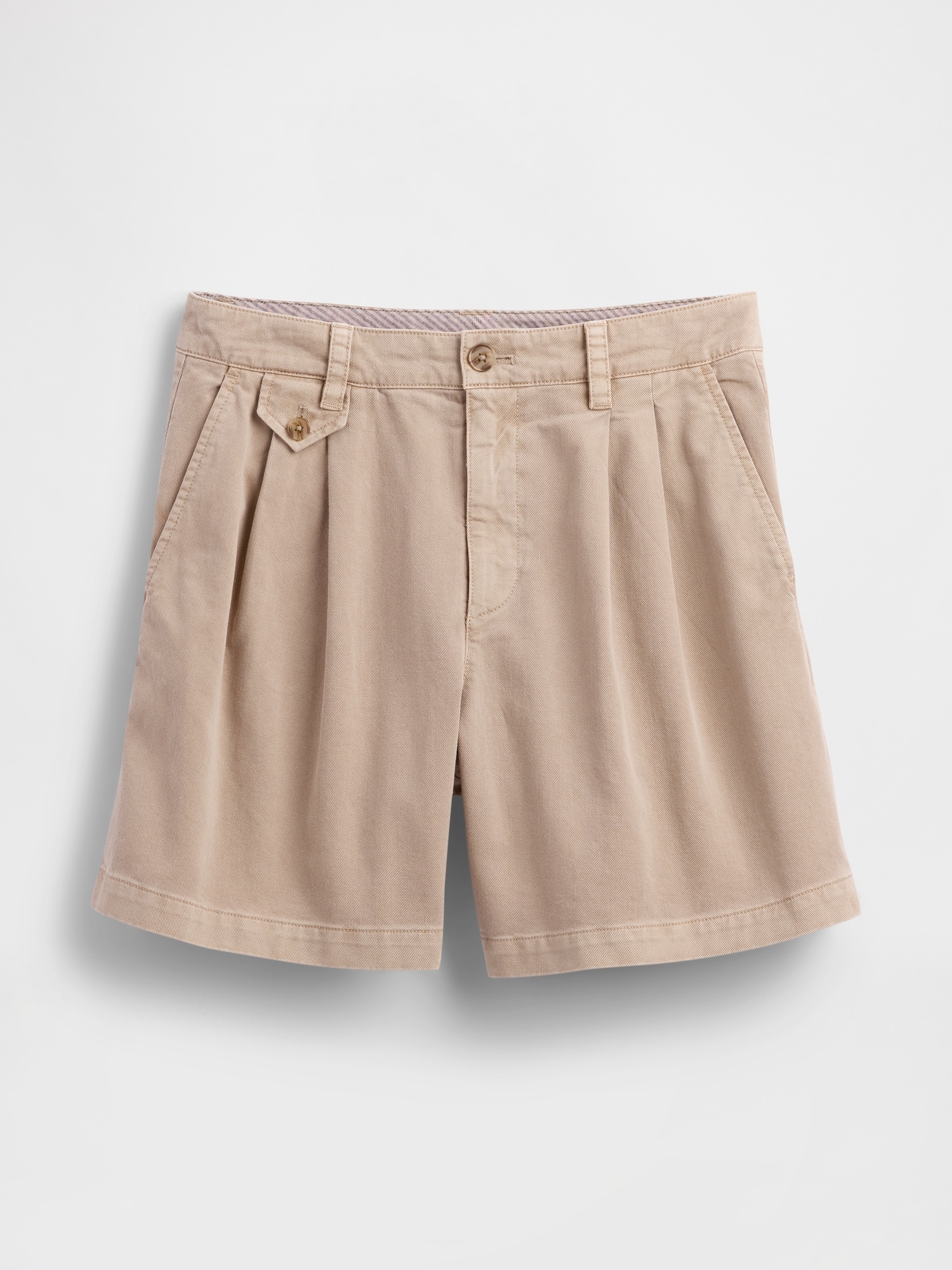 6" Mid Rise Twill Pleated Trouser Shorts
