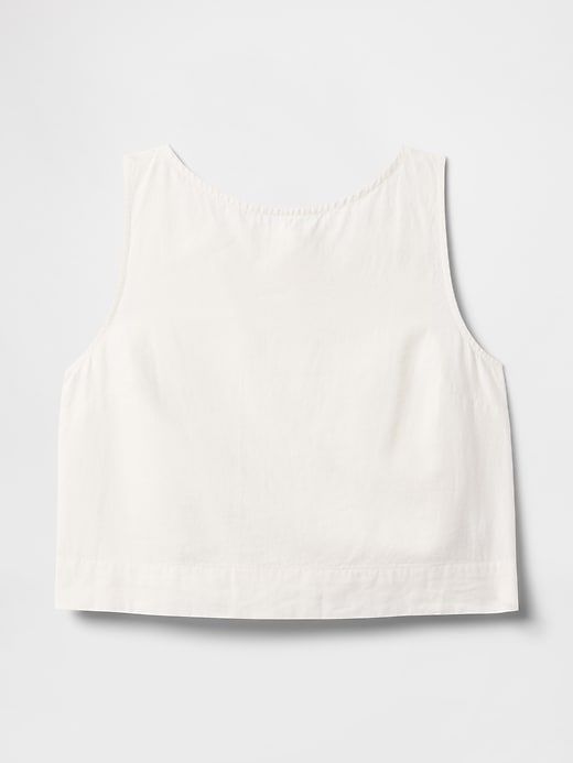 Image number 5 showing, Linen-Blend Crop Shell Tank Top