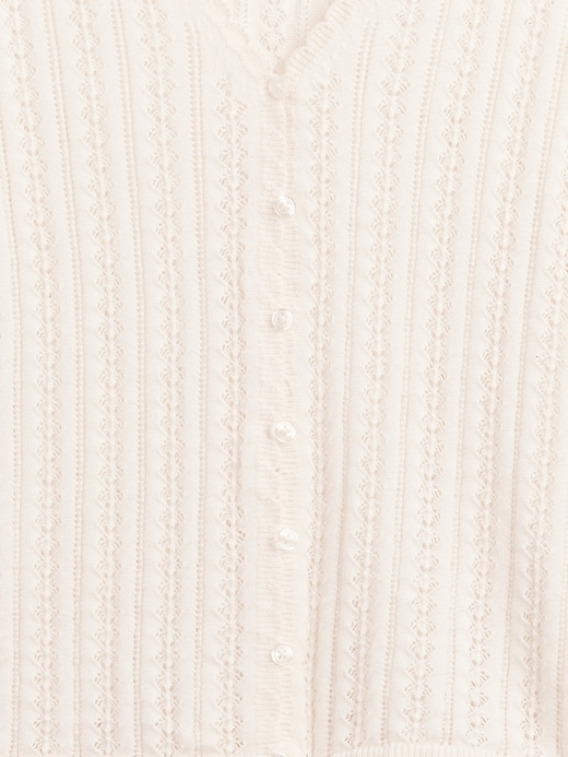 L'image numéro 4 présente Cardigan en tricot pointelle 100 % coton