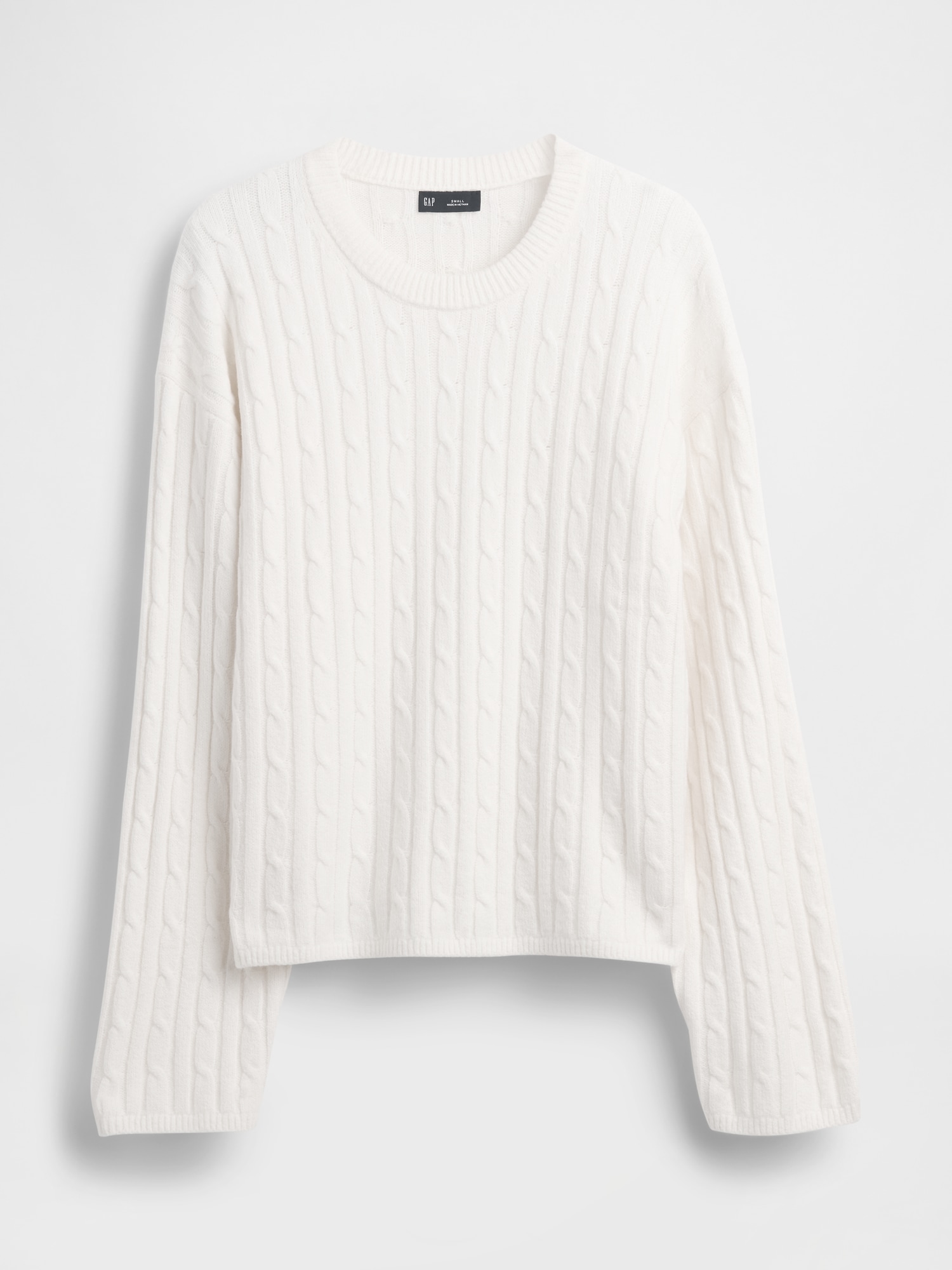 CashSoft Cable-Knit Crewneck Sweater