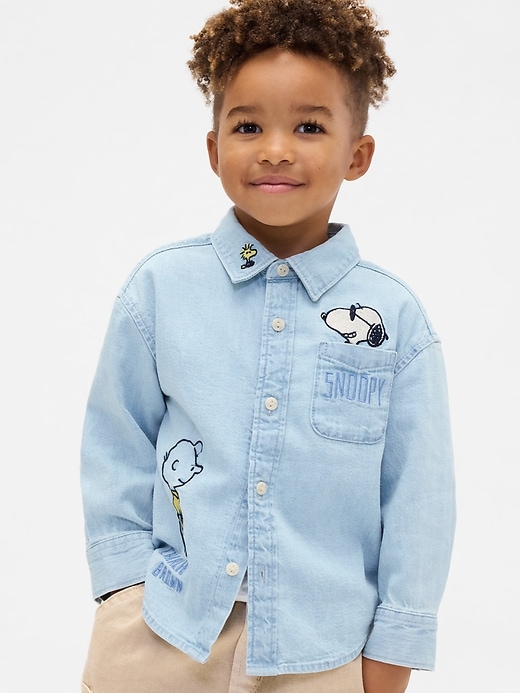Image number 1 showing, Baby & Toddler Peanuts Denim Big Shirt