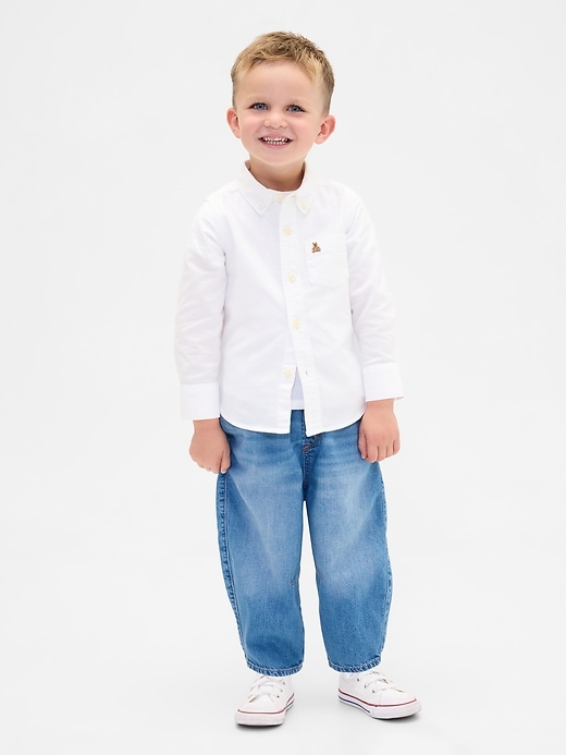 Image number 1 showing, Baby & Toddler Pull-on Barrel Jeans