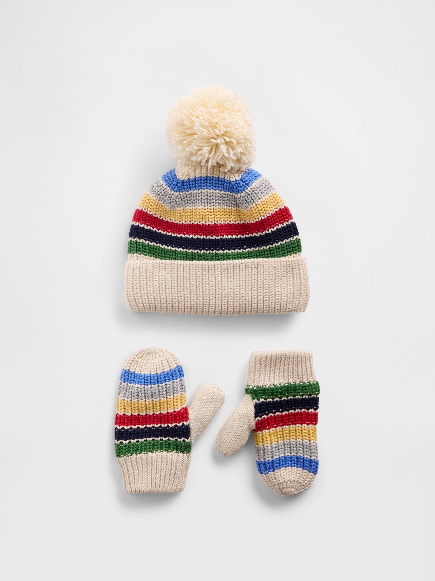 Baby & Toddler Pom Beanie & Mittens Set