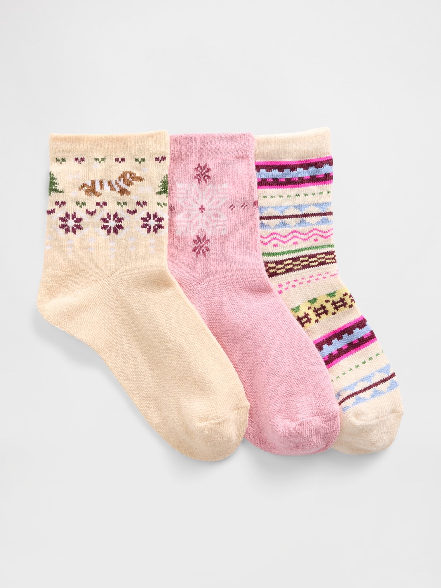 Kids Fair Isle Crew Socks
