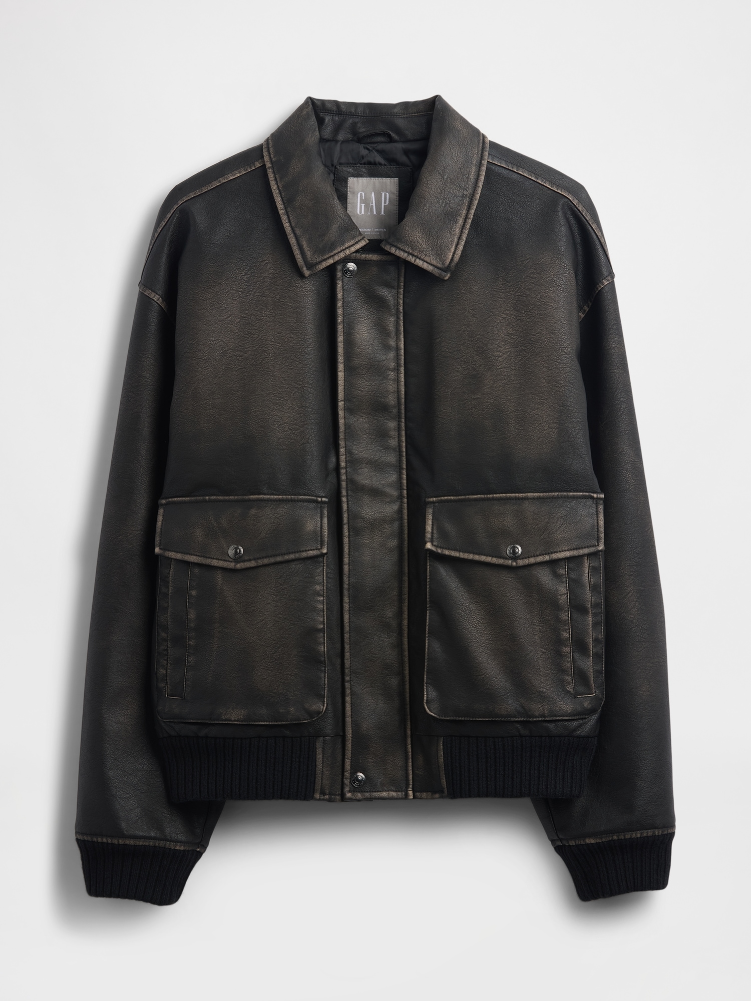 Recycled Vegan Leather Bomber Jacket | Gap