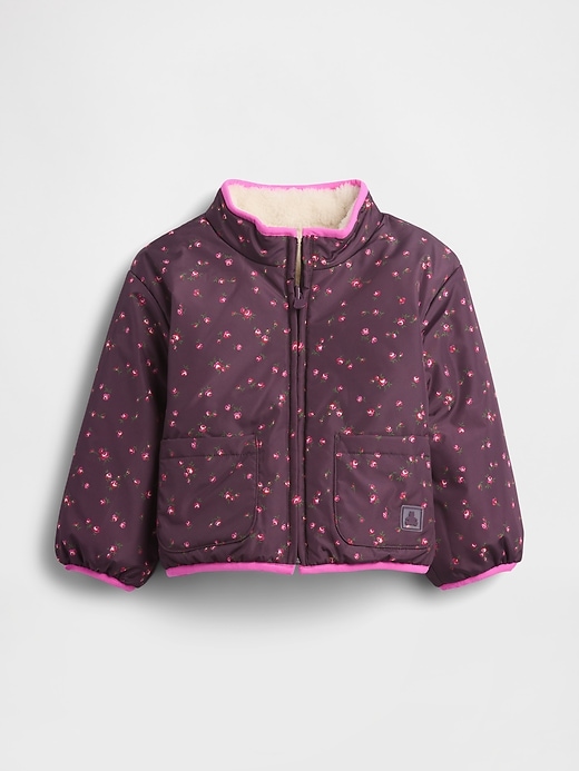 Image number 1 showing, Baby & Toddler Lightweight Sherpa Reversible Jacket