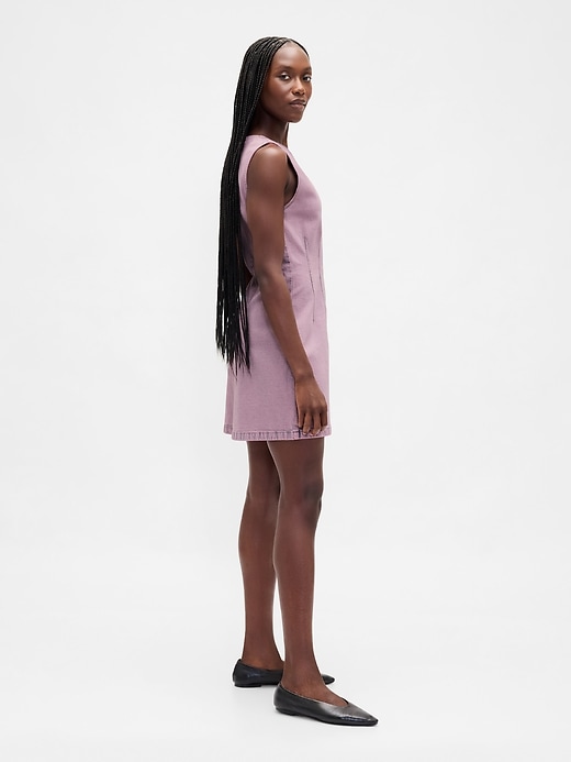 Image number 3 showing, Denim V-Neck Mini Dress