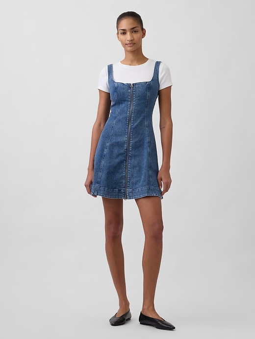 Image number 1 showing, Denim Zip-Front Mini Dress