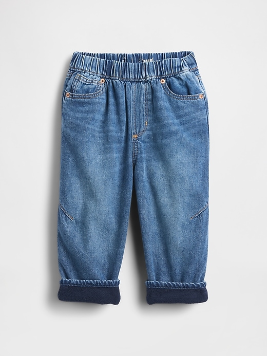 Image number 4 showing, Baby & Toddler Cozy-Lined Barrel Jeans