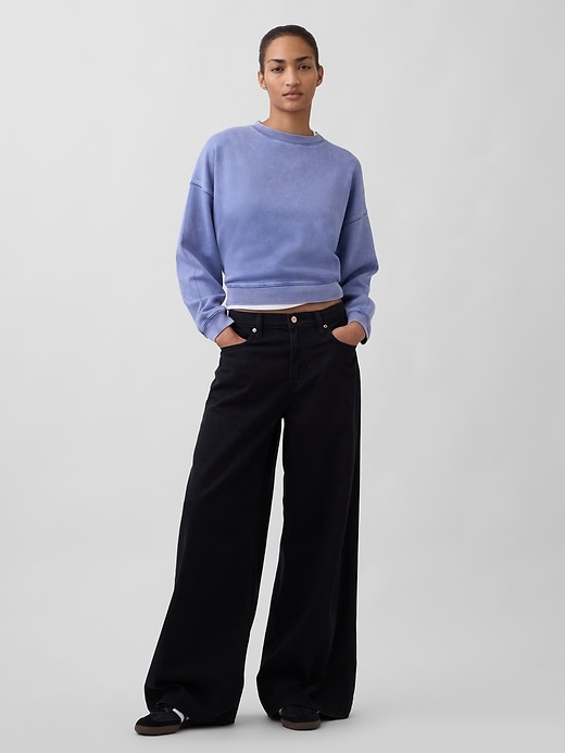 L'image numéro 2 présente Chandail en coton ouaté ras du cou à couture biseautée VintageDoux