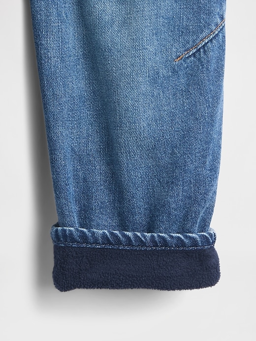 Image number 3 showing, Baby & Toddler Cozy-Lined Barrel Jeans