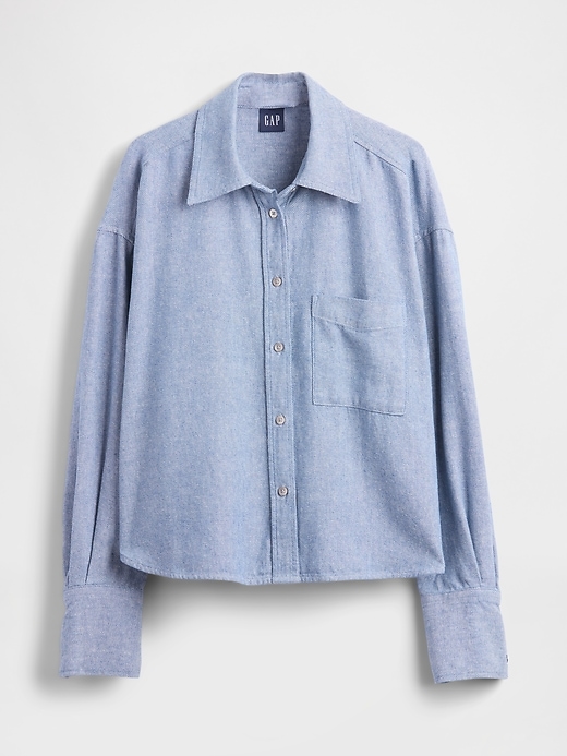 Image number 5 showing, Linen-Cotton Oversized Shirt