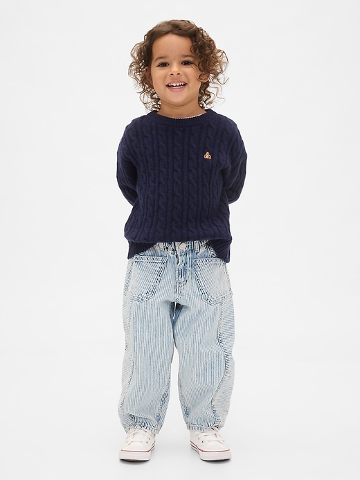 Image number 1 showing, Baby & Toddler Denim Stripe Horseshoe Jeans
