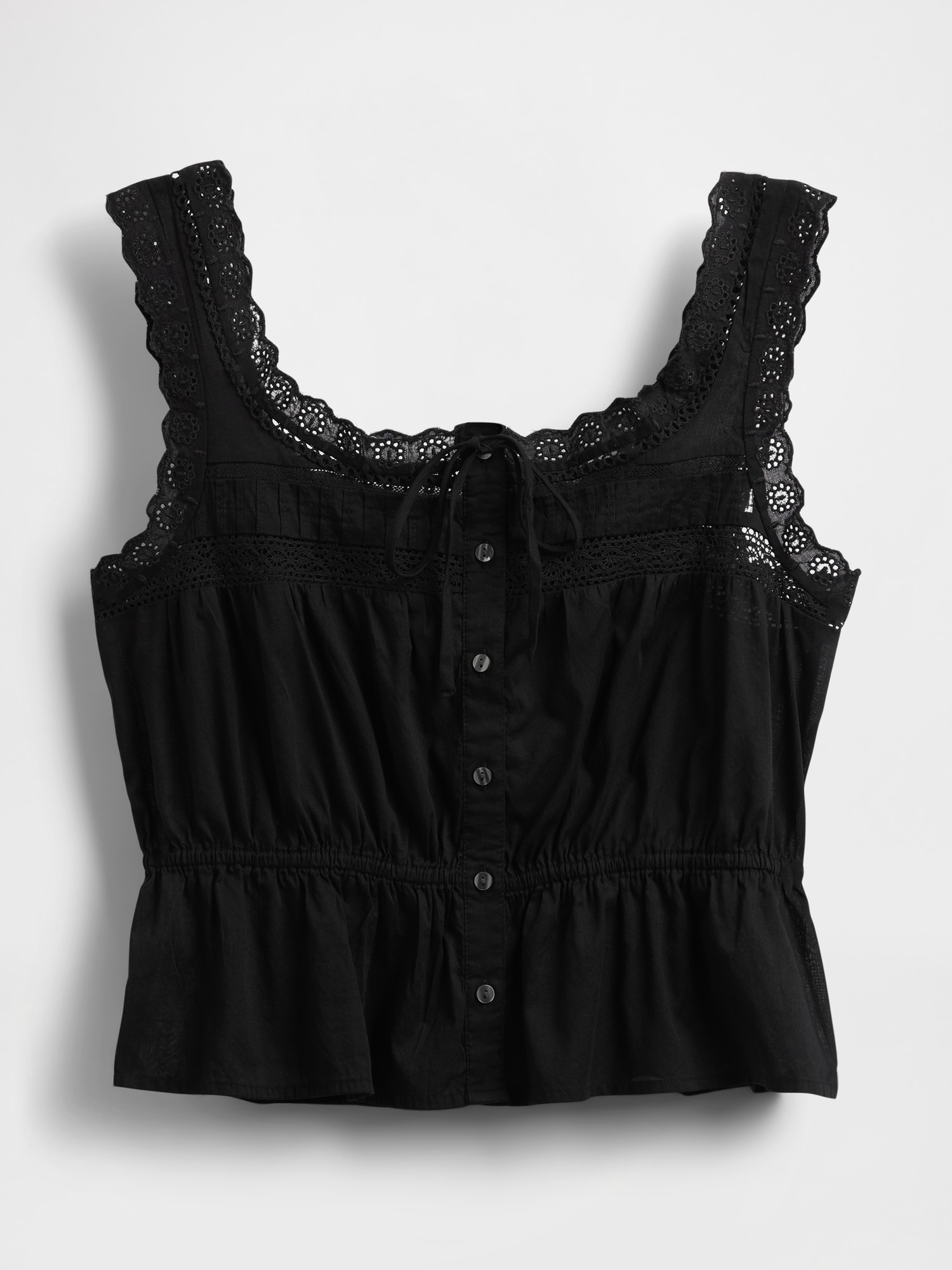Lace-Trim Peplum Top