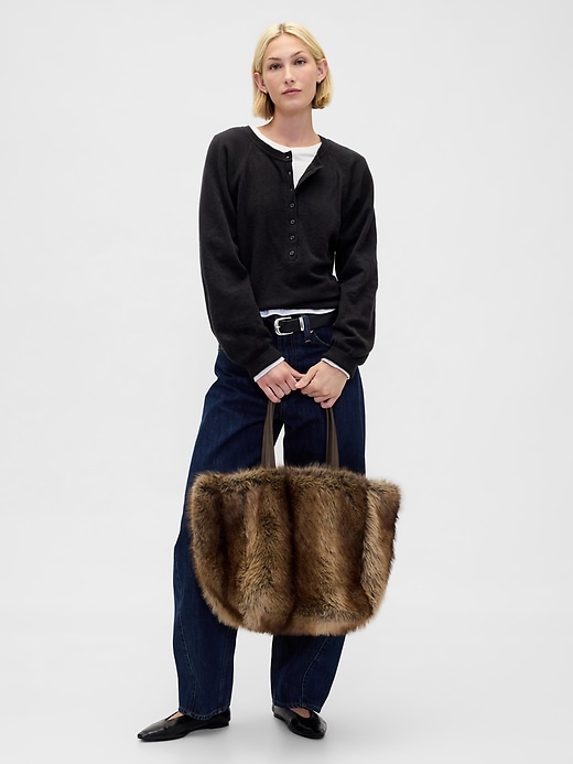 Image number 2 showing, Faux Fur Tote Bag