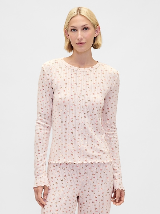 L'image numéro 1 présente Haut de pyjama en tricot pointelle