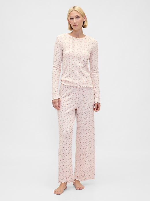 L'image numéro 2 présente Haut de pyjama en tricot pointelle