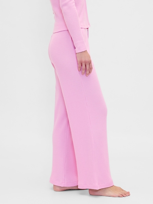 Image number 3 showing, Waffle Wide-Leg PJ Pants