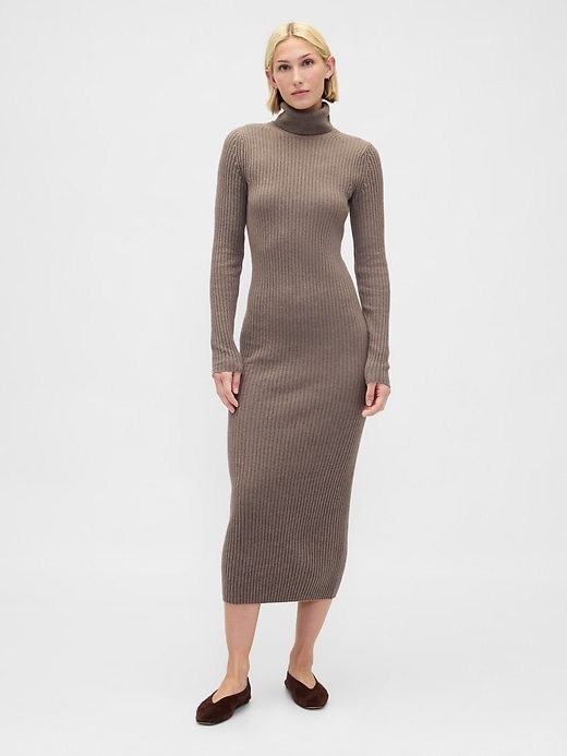Image number 1 showing, CashSoft Turtleneck Maxi Sweater Dress