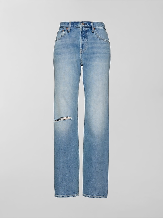 Image number 5 showing, Mid Rise Rigid Relaxed Straight Jeans