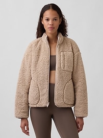 Image number 1 showing, GapFit Reversible Sherpa Jacket