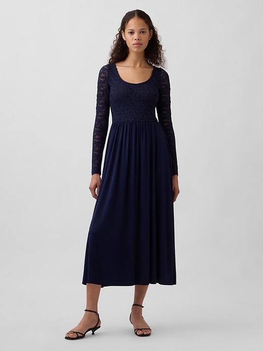 Image number 1 showing, Mixed Media Maxi Dress