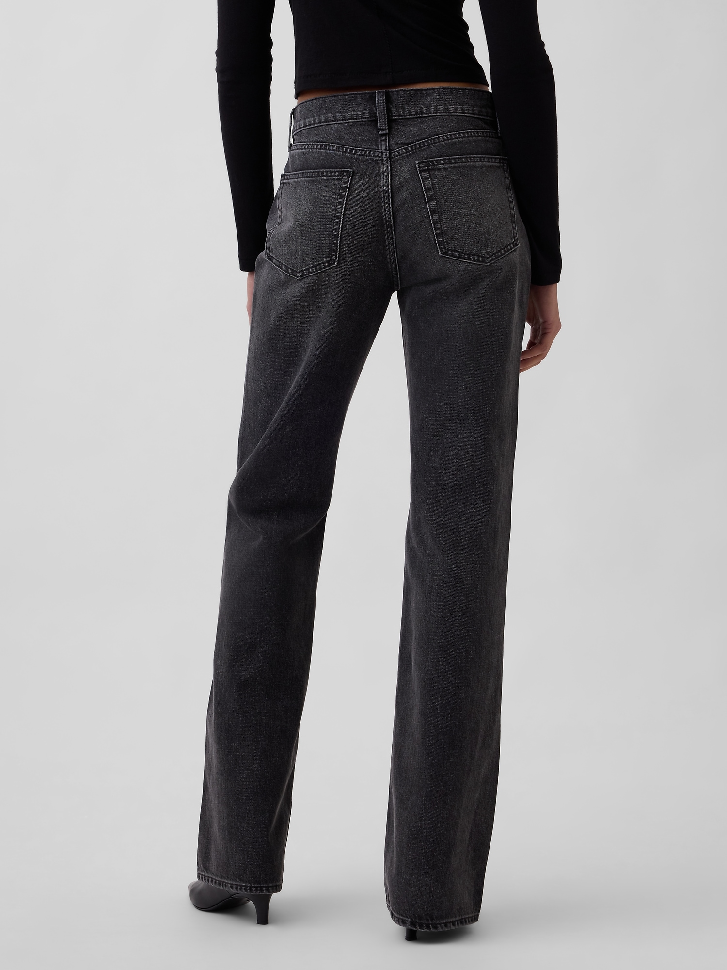 Mid Rise Rigid Relaxed Flare Jeans