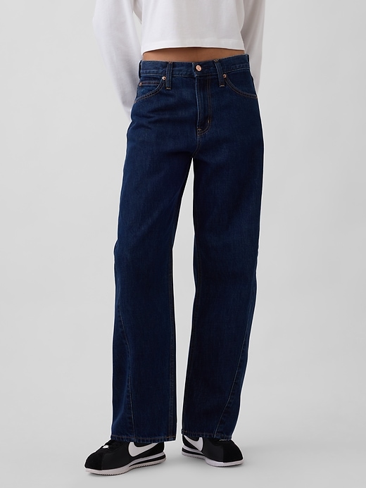 Image number 2 showing, High Rise Barrel Jeans