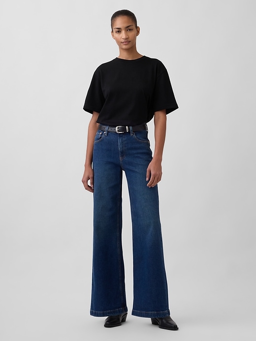 Image number 1 showing, High Rise Stride Wide-Leg Jeans